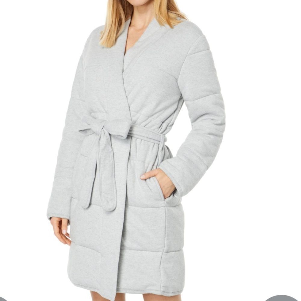 PJ SalvageβQuilt Dreams Peachy Jersey Robe in Heather Grey , Large, Gray, NWT